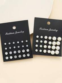 108pcs/83pcs/91pcs/81pcs/58pcs/53pcs Vintage Elegant Butterfly, Heart, Shell, Geometric C-Shaped Faux Pearl Necklace, Bracelet, Ring, Earring, Anklet Jewelry Set, Ideal Gift For Women, Birthday, Holiday, Party, Valentine's Day (No Box)