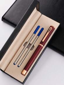 [Customized] High Quality Business Office Ball Pen Set In Gift Box, Includes 2 Refills, Daily Writing, Signing, Gifting For Father's Day, Thanksgiving, Christmas, Birthday, Friends, Relatives, Leaders, Colleagues Back To School