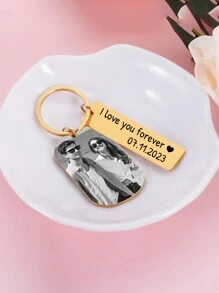 1 pieza Llavero personalizado con foto de pareja, llavero personalizado con fecha de calendario, llavero personalizado con fecha, llavero personalizado con código de música, llavero personalizado con fecha especial. - Multicolor - Ver 6
