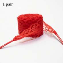 1 Pair Lace Shoelaces Ballerina Style Adorable White Silk Lace Trim Shoelaces