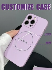 1 Piece Customized Name Phone Case, Personalized Name Design Case, Customized Name Case, Personalized Phone Case With Picture, Custom Image Phone Case, Anniversary Gift, Valentine's Day Gift, Birthday Gift, Wedding Gift, Mother's Day Gift, Father's Day Gift, Best Friend Gift, Gift For Mom/Dad, Gift For Boyfriend, Gift For Boyfriend, Compatible With 11/12/13/14/15promax, Galaxy A15/A25/ A35/A55/S23/24ultra Series