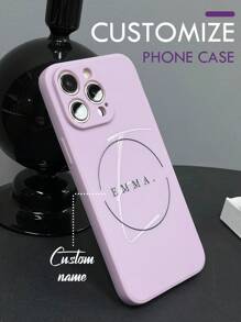 1 Piece Customized Name Phone Case, Personalized Name Design Case, Customized Name Case, Personalized Phone Case With Picture, Custom Image Phone Case, Anniversary Gift, Valentine's Day Gift, Birthday Gift, Wedding Gift, Mother's Day Gift, Father's Day Gift, Best Friend Gift, Gift For Mom/Dad, Gift For Boyfriend, Gift For Boyfriend, Compatible With 11/12/13/14/15promax, Galaxy A15/A25/ A35/A55/S23/24ultra Series