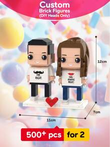 1 buah Minifigure Kustom, Minifigure Pasangan Kustom, Minifigure Wajah Persegi Kustom, Cocok untuk Dewasa 14+, Set Blok Bangunan Mini Kustom, Hanya Kepala yang Dapat Dikustomisasi, Hadiah untuk Pacar, Dekorasi Rumah Ruang Tamu, Hadiah Ulang Tahun - Tuan dan Nyonya Kanan - View 8