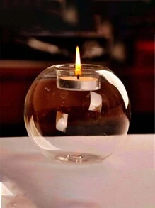 1 件透明玻璃烛台欧式圆形玻璃烛台家居装饰摆件玻璃工艺品万圣节、幽灵、秋季、节日、假日圣诞节、冬季、假日、节日 - 透明 - 查看 3