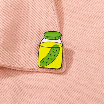 1pc Funny Cartoon Pickles Adorn Cute Book Bags With Badges- Alloy Humor Pin - One-Of-A-Kind Fashion Accessory For Unforgettable Style Pin For Clothes Bag Charm School Office Accessories Shirts Jacket Jewelry Halloween Autumn-Winter Accessories, Suitable For Teens, Youth, Men, Casual, Outdoor, Athletic, Vacation, Graduation Gifts, Birthday, Daily Wear Clothes Pin Teacher Gifts Halloween Accessories Teachers Day Costume Accessories Bag Charms Christmas Men Gifts Bag Pins