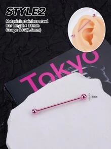 1pc Sweet Pink Industrial Earring Star Industrial Piercing Jewelry Stainless Steel Heart Industrial Earrings For Women Men Industrial Bar Piercing Cartilage Helix Piercing Earrings Pink Industrial Barbell Body Piercing Jewelry 38mm 1&1/2 Inch Industrial Piercing Bar For Christmas Valentine Gift Valentine's Day Party Daily Wear Night Out Social Gatherings Daily Wear Valentines,Mom,Mother,Mother's Day,Gift - Multicolor - View 16