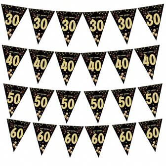 30th 40th 50th 60th Birthday Banner Sign Bunting 30 40 50 60 Years Birthday Paper Hanging Flags For Adult Milestone Birthday Party Supplies