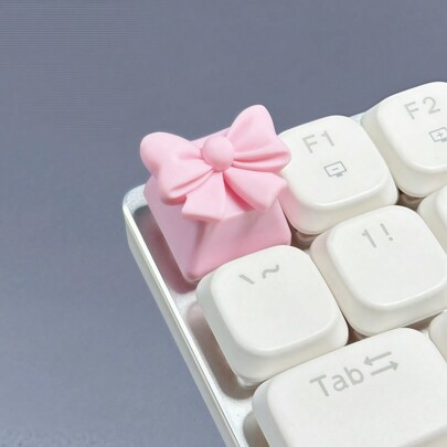 1pc Mechanical Keyboard Pink Bow Keycaps, OEM Profile, ABS Material, Cute ESC Key Replacement, DIY Computer Accessory Gift