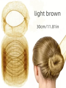 30pcs/50cm,70cm,10 Pieces Invisible Elastic Stretch Mesh Hair Nets In Brown, Suitable For Regular Hairstyles, Ballet, Fitness, Bun Styling, Nylon ,Hair Styling Tools