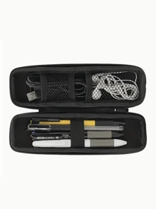 1 pezzo Astuccio nero di grande capacità e semplice, scatola per articoli di cancelleria per studenti di scuola media/superiore o ragazze adolescenti, multifunzionale, stile giapponese/coreano, essenziale per il ritorno a scuola, regalo creativo per il Ringraziamento, Natale, compleanno, decorazione di Ognissanti Ritorno a scuola