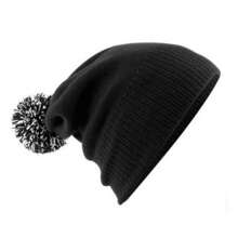 Beechfield Volwassenen Unisex Snowstar Beanie (Zwart/Wit)