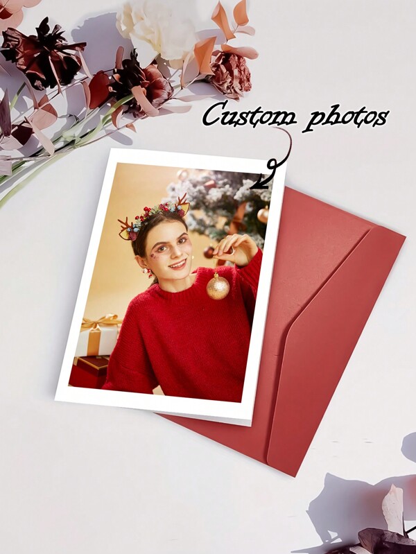 1 set di biglietti di auguri commemorativi di Natale personalizzati, biglietti di auguri commemorativi, biglietti di auguri con foto modificabili, cartoline di dettaglio stampabili, biglietti commemorativi di Natale, biglietti di allegato, modelli modificabili, regali personalizzati per moglie, amici, coppie, ritorno a scuola, ritorno a scuola, forniture scolastiche