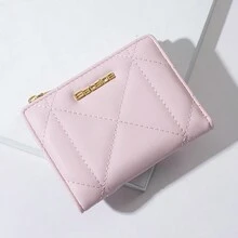 Korean Style Women's Wallet, Soft Rhombus Pattern Mini Purse, Coin Pouch, Card Holder, Perfect Gift For Women, Christmas Gift