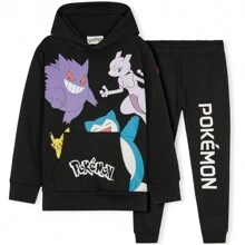 pokemon Tracksuit Set Comfy Loungewear Activewear Anime Gift - Black - View 1