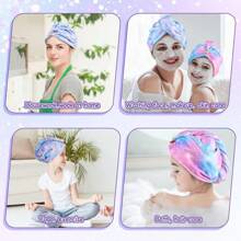 1pc Children Geometric Printed Quick Drying Microfiber Hair Wrap, Soft Absorbent Bath Towel Hat, Suitable For Long & Short Hair, Perfect Gift For Girls