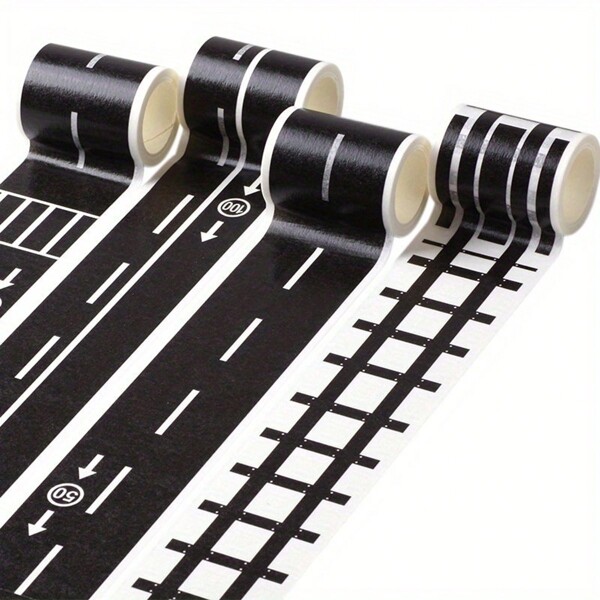 Cartoon DIY Straßenverlauf Dekoratives Washi Tape, Klebende gebogene Zug- & Straßen-Aufkleber, Abdeckband