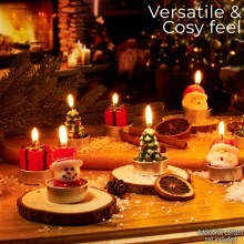 Deco Express Christmas Tealight Candle Set Multipack Of 12 6 Hours Burning Time Festive Xmas Decor Unscented - Multicolor - View 3