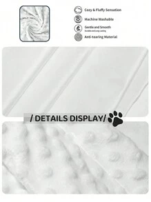 1pc Customized Cat/Dog Blanket With Name, Paw Print, Double-Layer Dotted Pet Blanket, Memorial Gift, Soft Name Blanket, Personalized Pet Gift, Christmas Blanket Gift, Best Friend Blanket