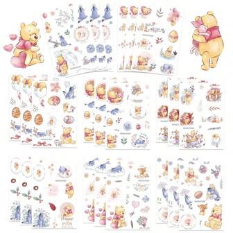 Disney 8pcs Disney Winnie The Pooh Stickers Disney Cartoon Theme Stickers Pooh Bear Stickers Waterproof Vinyl Stickers Pooh Bear Party Favors