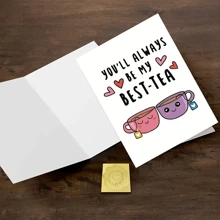 1pc, Best Friends Birthday Gift Card, Sisters Friendship Greeting Card + Envelope, Miss You Cards, Support Cards, Wish Cards, Perfect For Family And Friends, Funny Cards, 6.3*4.33In With Envelope, Birthday Gift - Multicolor - View 6