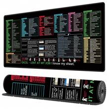 Excel Shortcut Keys Mouse Pad - Extended Large XL Cheat Sheet Gaming Mousepad | PC Office Spreadsheet Keyboard Mat | Non-Slip Stitched Edge - Color - View 10