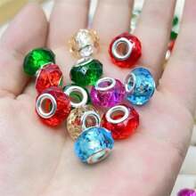 50/100pcs Silicone Large Hole Beads - Assorted Crack Acrylic Spacer Beads, Suitable For DIY Bracelets, Necklaces, Keychains - Durable Jewelry Making Supplies