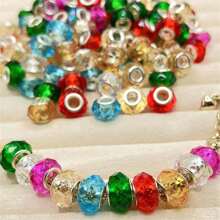 50/100pcs Silicone Large Hole Beads - Assorted Crack Acrylic Spacer Beads, Suitable For DIY Bracelets, Necklaces, Keychains - Durable Jewelry Making Supplies