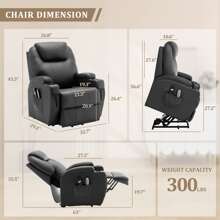 KORSER Electric Recliner Chair With Massage & Heating, Power Lift Chair For Elderly & Adults, Modern Reclining Lounge With Remote Control, Cup Holder, Faux Leather Upholstery - Xem 8