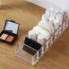 Caja de almacenamiento de esmalte de uñas de acrílico, estante de exhibición transparente, organizador de cosméticos, herramienta para salón de uñas, caja de gestión de cables de escritorio, fácil de limpiar, para vacaciones en la playa, colección de baño, colección de dormitorio, gran capacidad - Transparente - Ver 4