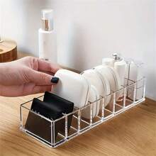 Caja de almacenamiento de esmalte de uñas de acrílico, estante de exhibición transparente, organizador de cosméticos, herramienta para salón de uñas, caja de gestión de cables de escritorio, fácil de limpiar, para vacaciones en la playa, colección de baño, colección de dormitorio, gran capacidad - Transparente - Ver 10