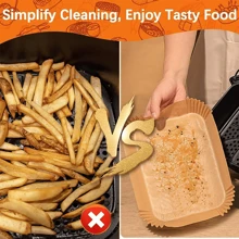 NetHong 200x Air Fryer Liner Paper Parchment Disposable For Dual Non Stick UK - Brown - View 11
