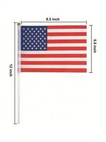 5/10pcs American Flag, Mini Handheld Flag, Polyester Full-Color Tear Resistant Flag, Commemorative Terrace Decoration Outside Patriotic Holiday Courtyard