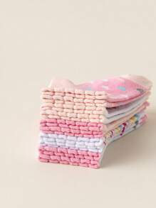 10 Pairs Of Baby Girl Socks With Sweet Heart Pattern, Cute Kids Socks Suitable For Outdoor Wear