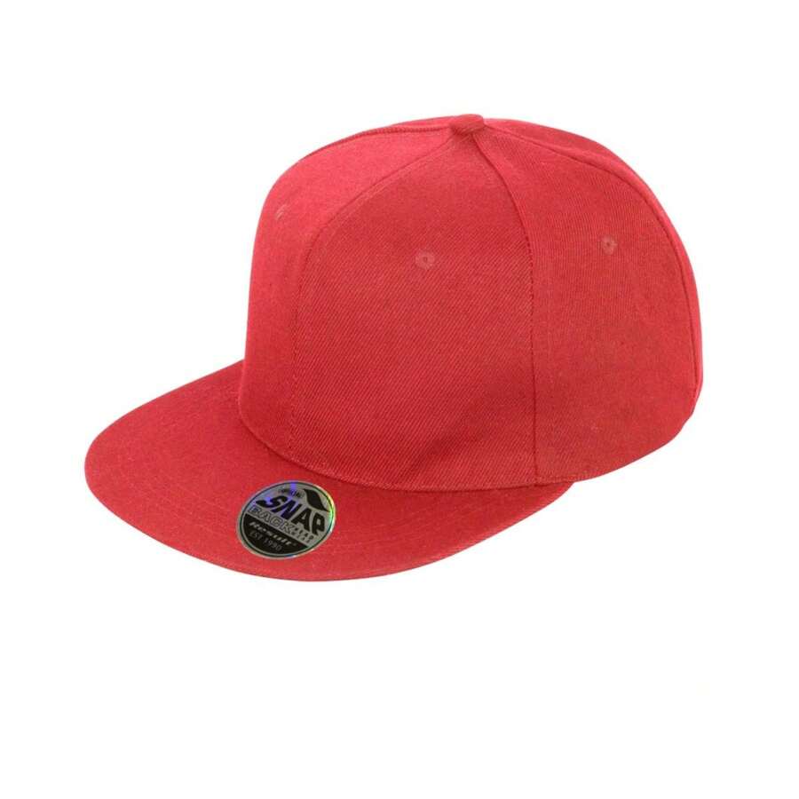 Result Unisex Core Bronx Original Flat Peak Snapback Solid Colour Cap (Red) - 100% Acrylic - 紅色 - 查看 1