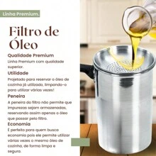 Filtro Reservatório de Óleo de Cozinha Com Coador 1,3 Litro