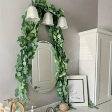 3 Pcs 82inch Lush Artificial Eucalyptus Wreath - Classic Style Home Decor, Wedding & Party Decoration - No Power Needed, No Feathers Gifts Birthday Graduation,Fake Plants