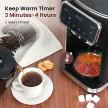 Gevi 12 Cup Programmable Drip Coffee Maker With Touch Screen, Fast And Strong Brew, Auto Shut-Off, 4-Hour Keep Warm Plate