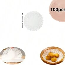 100 Pcs Round White Paper Doilies, Lace Paper Placemat, Doily Disposable Paper Table Mat, Suitable For Food, Cake, Crafts, Parties, Weddings, Tableware Decoration,Round Paper Doilies Disposable Decoration For Table Decoration, Banquets, Birthdays, Holidays, Parties - White - View 12