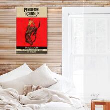 1 Pc Framed Vintage Wall Art Canvas Decor Vintage Rodeo Glory Framed Pendleton Rodeo Cowboy Poster - Classic Cowboy Wall Art And Red Western Decor Prints Retro Wall Art For Bathroom Living Room Bedroom