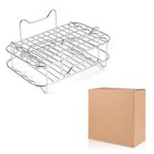 1/3/6 Pcs Air Fryer Round Racks, Stackable Racks, Dehydrator Racks, Drip Tray, Roasting Racks, Food Frying Basket Accessories Set For BBQ Grill & Air Fryer