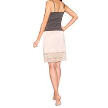 Half Slips For Under Dresses Extender Slip Skirt For Women Half Slip Satin Lace Trim Long Underskirt - 米色 - 查看 4