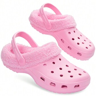 City Comfort Clogs Winter Classic Fleece Lined House Shoes Warm Garden Slip On With Strap