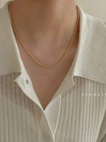 Women's Hip Hop Starry Necklace + Bracelet Set Kit 925 Silver Plated With 18k Gold Jewelry - 金色 - 查看 3