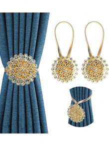 1/2 Stücke magnetische Kristall Blumen Fenstervorhang Clip Haken, federgespannte dekorative Vorhanghalter, ohne Bohren