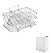 1/3/6 Pcs Air Fryer Round Racks, Stackable Racks, Dehydrator Racks, Drip Tray, Roasting Racks, Food Frying Basket Accessories Set For BBQ Grill & Air Fryer