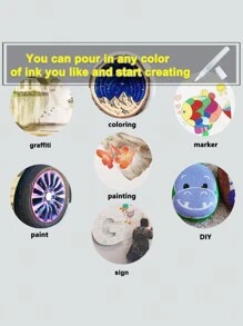 Refillable Paint Pen Empty Marker [1mm-15mm], Clear White Acrylic Permanent Empty Paint Marker, Fillable Paint Pens For Rock Painting, Ceramics, Glass, Graffiti, Stone, Art, And DIY Back To School