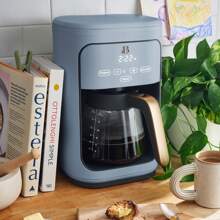 Classic 14-Cup Programmable Drip Coffee Maker With Touch-Activated Display, White Icing By Drew Barrymore - Mint Blue - View 2