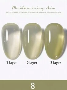 2026春夏新款流行果冻冰透明裸色凝胶指甲油套装，适合美甲沙龙和DIY，情人节女士礼物 - 彩色 - 查看 16