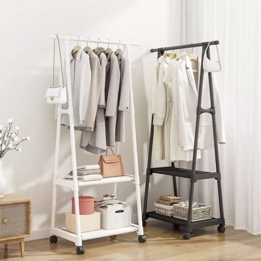 Multipurpose Clothes Rack, Corner Or Triangular, 2 Or 3 Shelves - 顏色隨機 - 查看 1