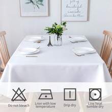 6/10  Packs Tablecloth For 6 Foot Rectangle Tables, 60 X 102 Inch Rectangle Tableclothes,Washable Long Table Cover Polyester Fabric For Party,Wedding, Banquet,Buffet Restaurant - 白色 - 查看 6
